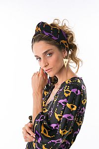 MELITTA Dress in Mustard/Purple