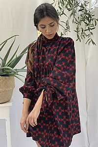 KRINON Dress in Black/Red