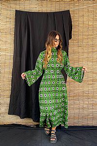 METOPI MAXI DRESS (Waves+Circles)