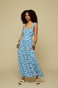 EPOS MAXI DRESS (Blue Chain&Triangles)