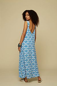 EPOS MAXI DRESS (Blue Chain&Triangles)