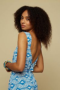 EPOS MAXI DRESS (Blue Chain&Triangles)