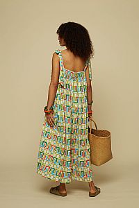 FORMA MAXI DRESS (Beige Abstract Labyrinth)