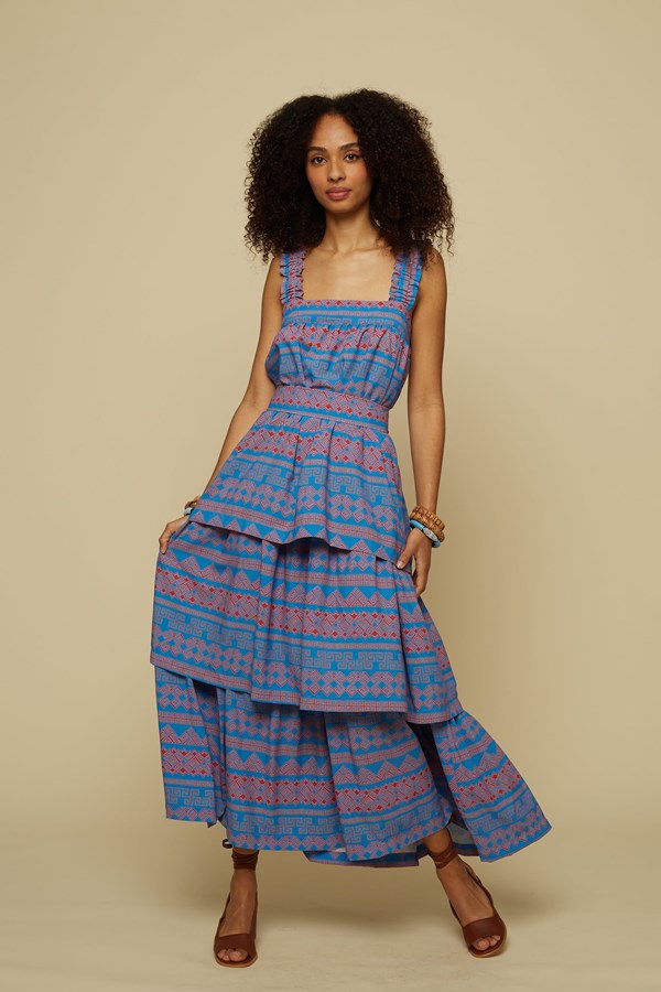 KYKLOS MAXI DRESS (BLUE JEWELLERY PRINT)