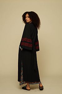 KIMONO ATTICO (BLACK/RED EMBROIDERED)