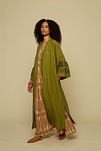 KIMONO ATTICO (GREEN/BLACK EMBROIDERED)