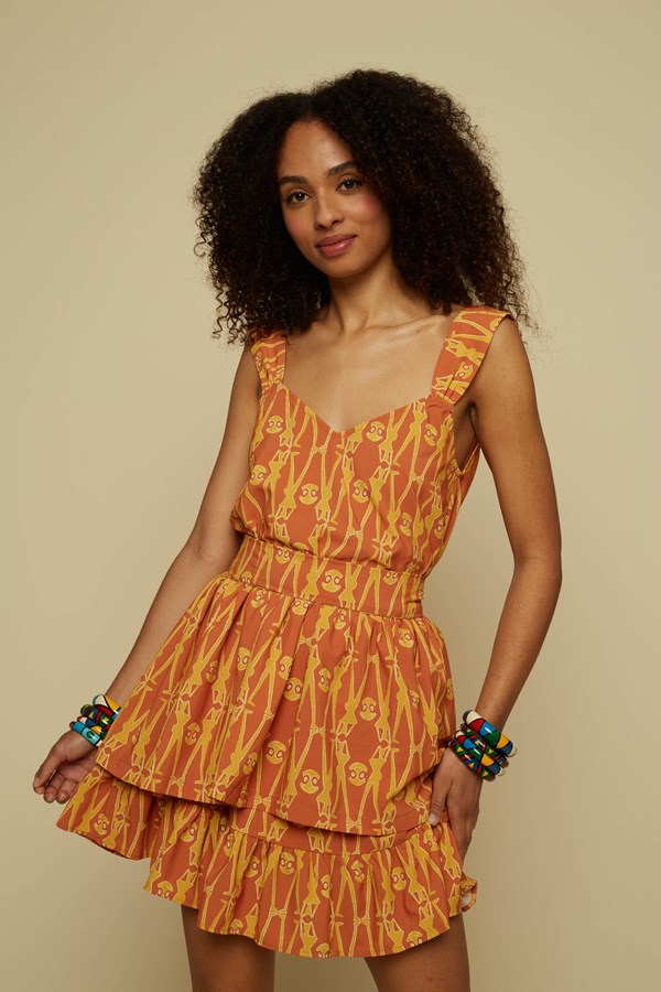 EPOS TOP (BROWN GEO PEOPLE PRINT)