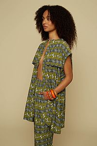 HENIOCHUS PANTS (GREEN JEWELLERY&HORSES PRINT)